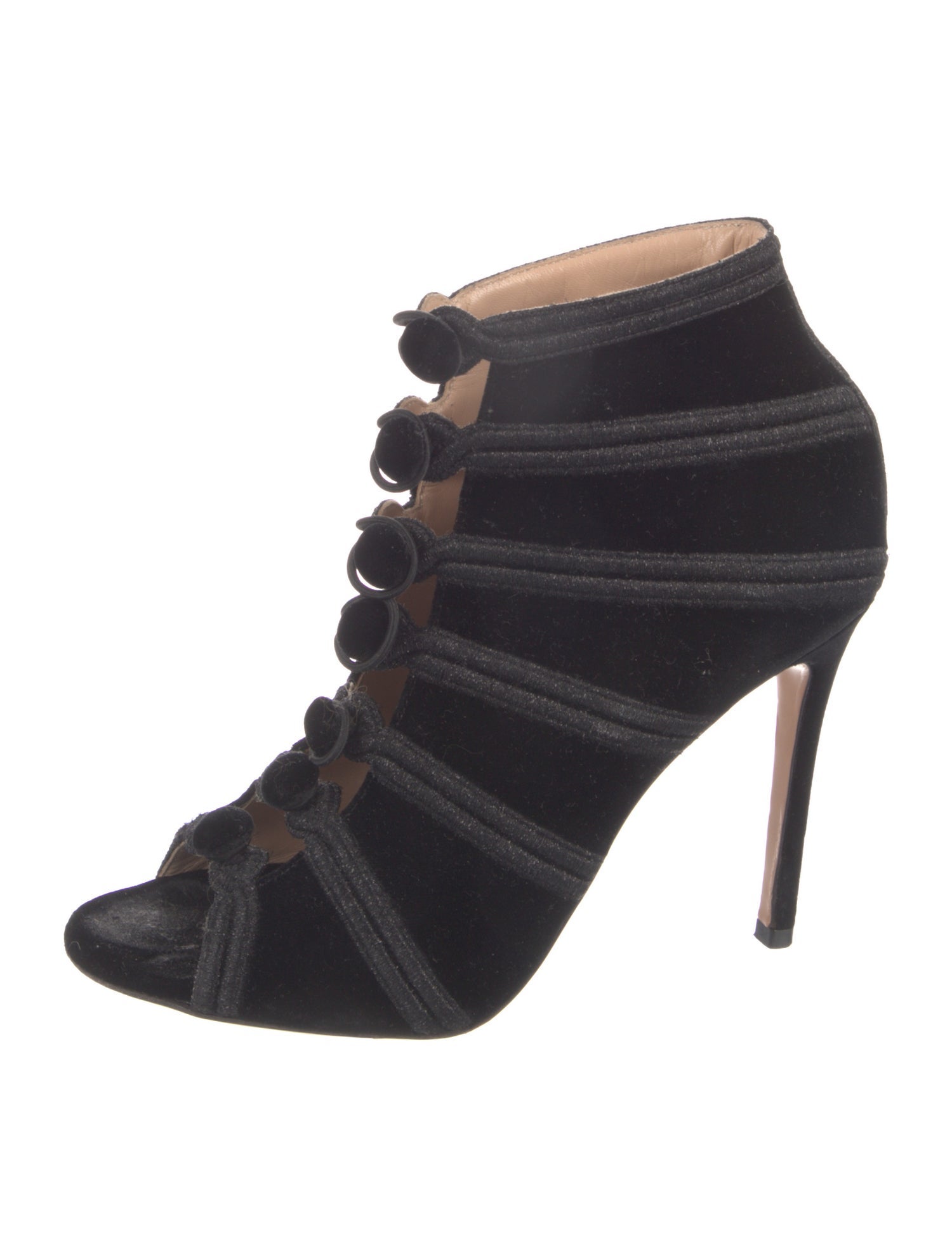 Gianvito Rossi Velvet Glitter Accents Lace-Up Boots