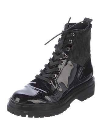 Gianvito Rossi Patent Leather Combat Boots