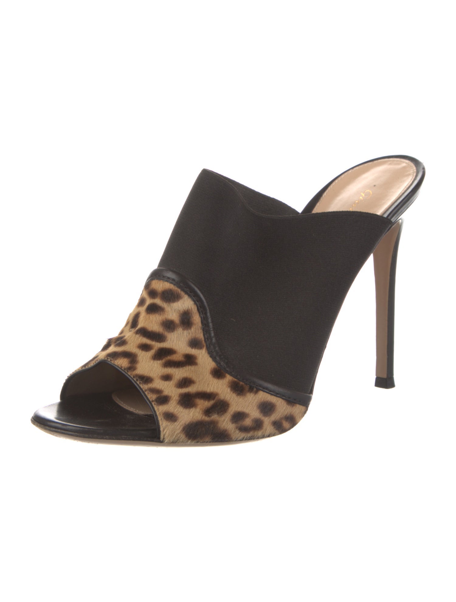 Gianvito Rossi Canvas Animal Print Slides