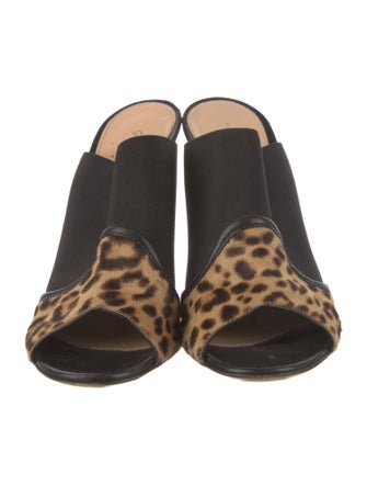 Gianvito Rossi Canvas Animal Print Slides