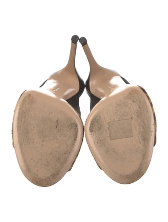 Gianvito Rossi Canvas Animal Print Slides