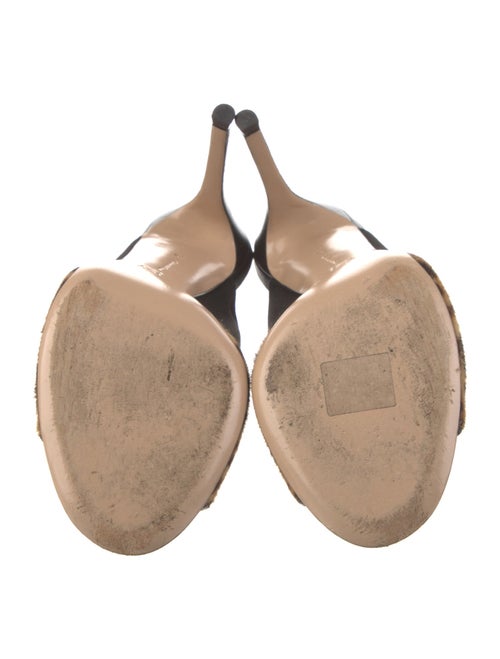 Gianvito Rossi Canvas Animal Print Slides