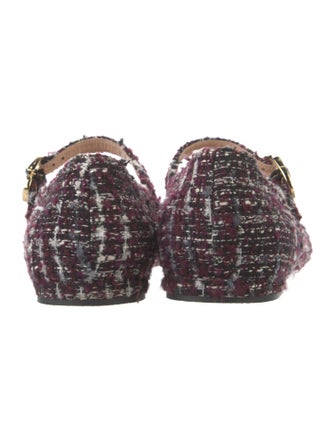 Gianvito Rossi Tweed Tweed Pattern Mary Jane Flats