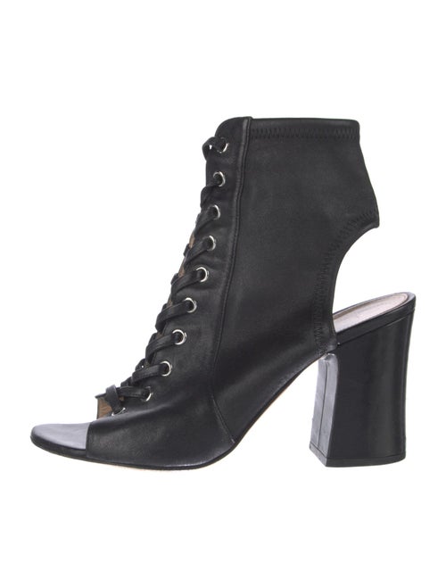 Gianvito Rossi Leather Cutout Accent Lace-Up Boots