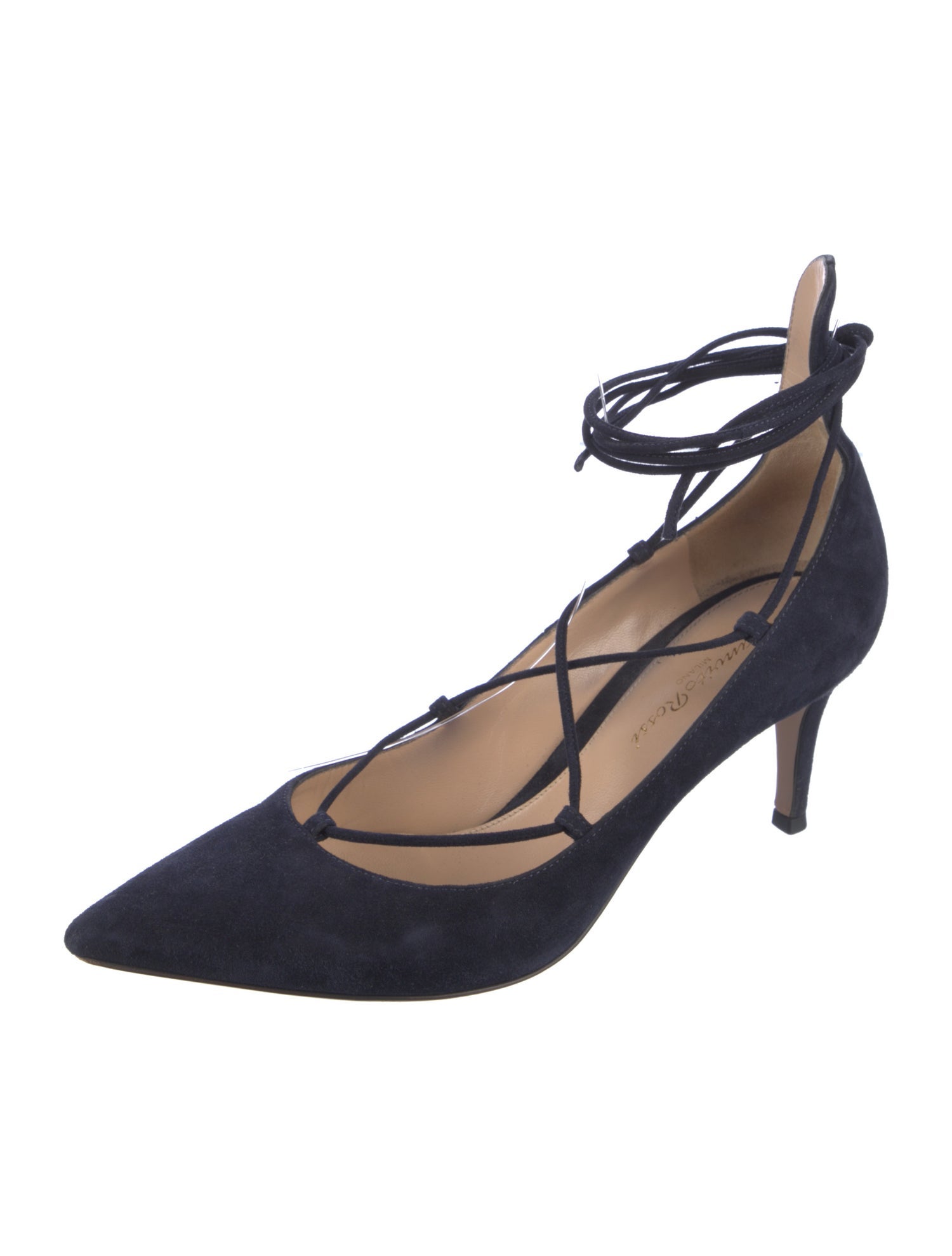 Gianvito Rossi Suede T-Strap Pumps