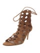 Gianvito Rossi Suede Mesh Accents Gladiator Sandals