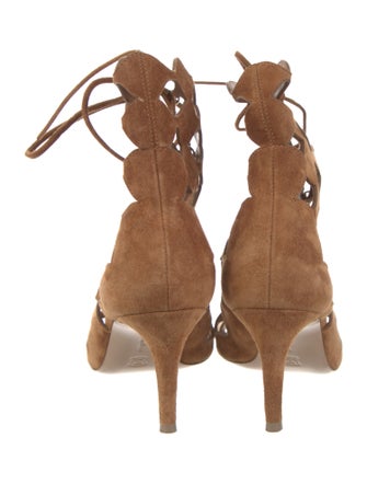 Gianvito Rossi Suede Mesh Accents Gladiator Sandals