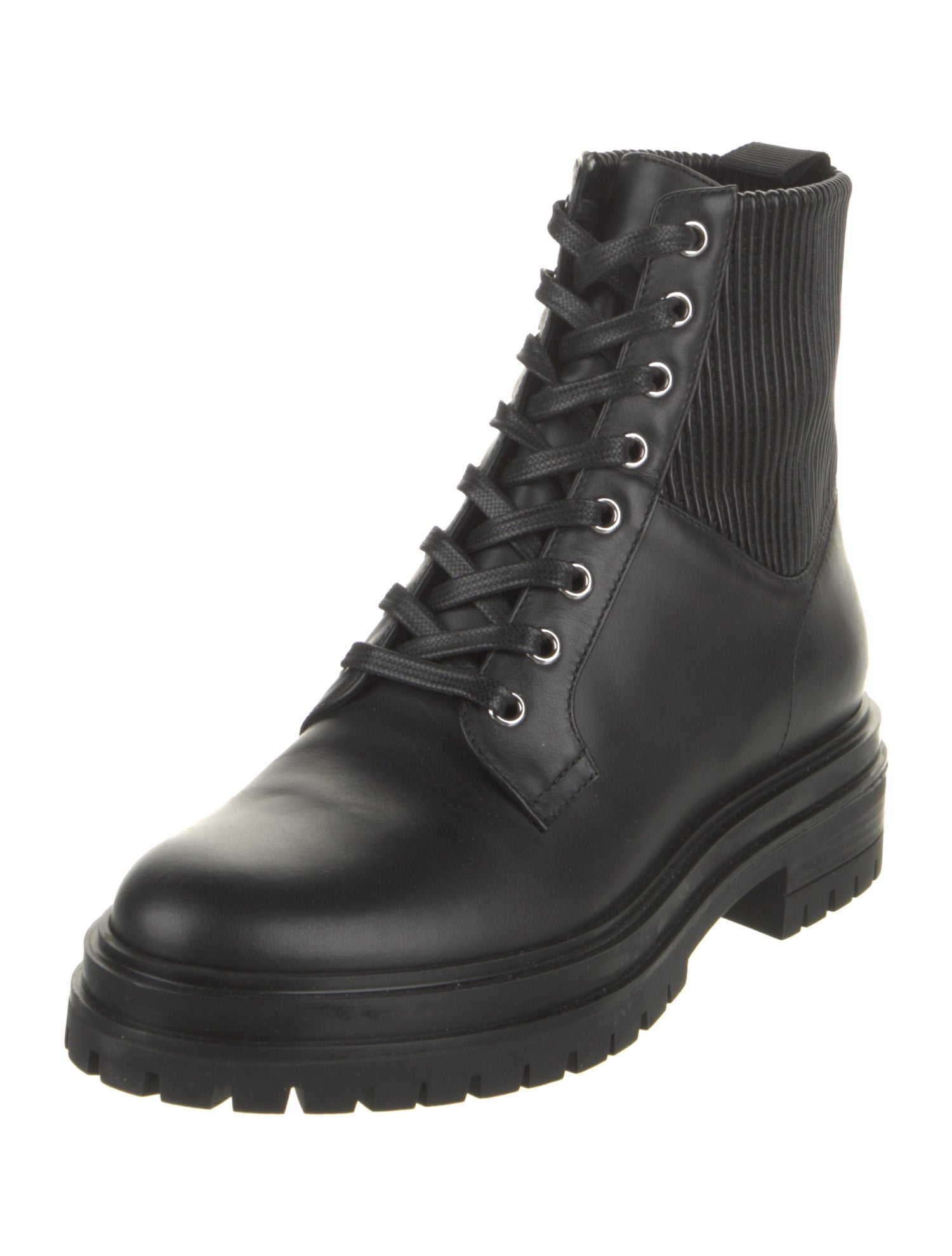 Gianvito Rossi Leather Combat Boots