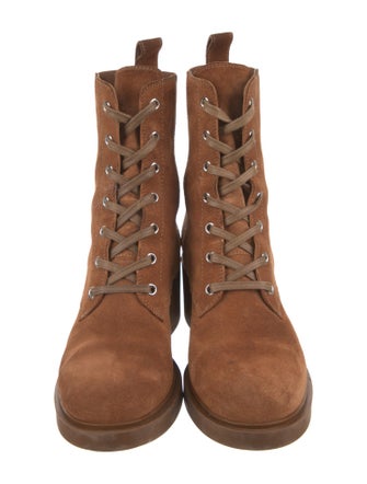 Gianvito Rossi Suede Combat Boots