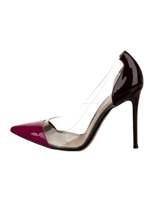 Gianvito Rossi Patent Leather Colorblock Pattern Pumps