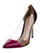 Gianvito Rossi Patent Leather Colorblock Pattern Pumps