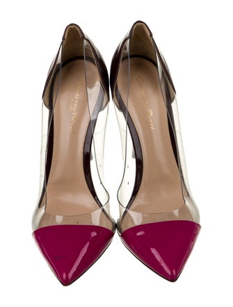 Gianvito Rossi Patent Leather Colorblock Pattern Pumps