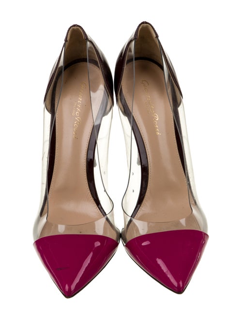 Gianvito Rossi Patent Leather Colorblock Pattern Pumps