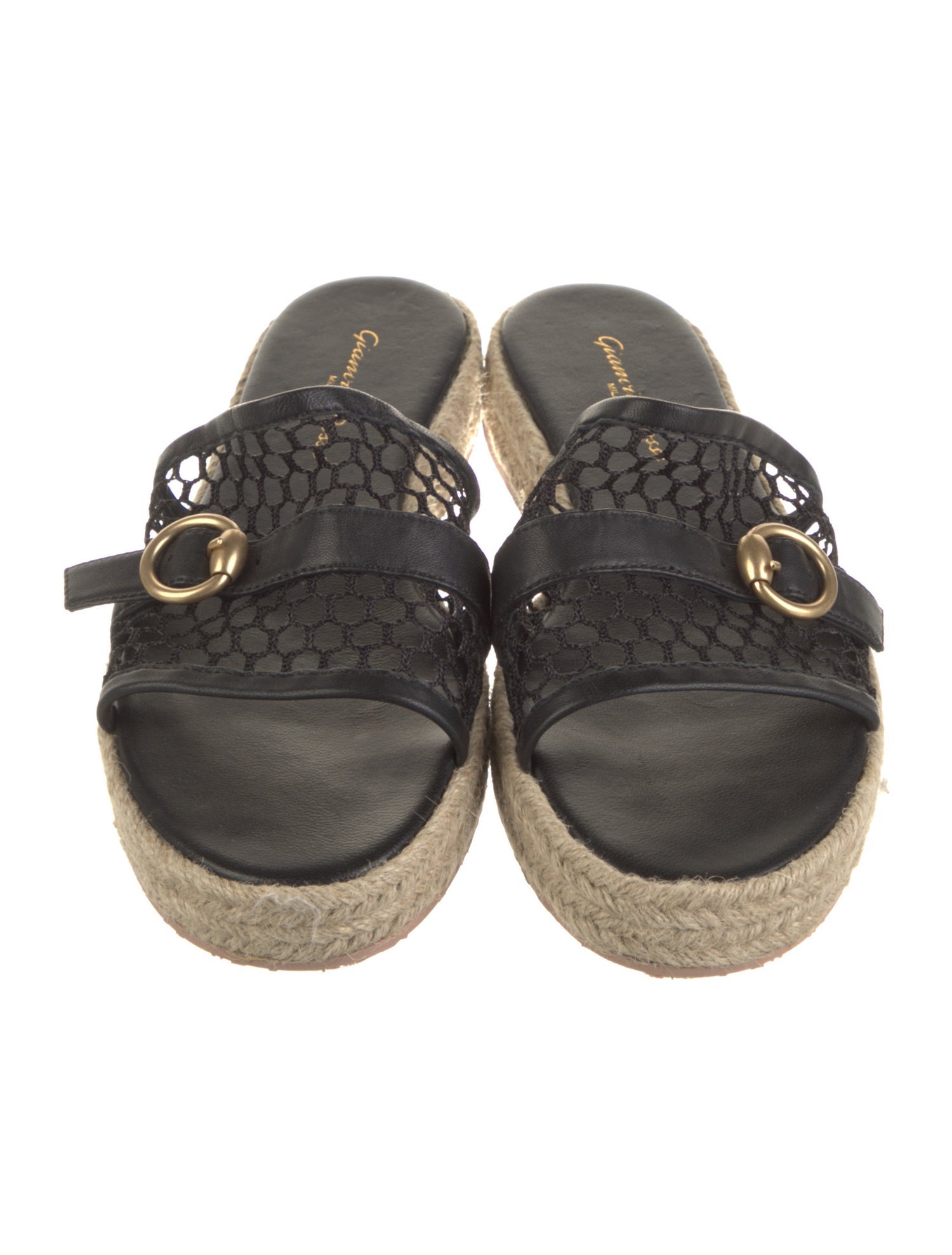 Gianvito Rossi Leather Braided Accents Espadrilles