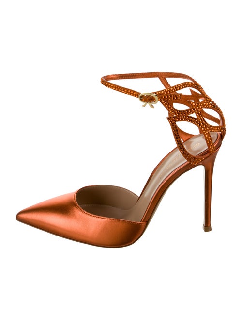 Gianvito Rossi Satin Crystal Embellishments D'Orsay Pumps