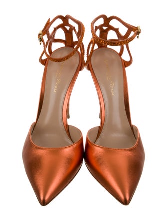 Gianvito Rossi Satin Crystal Embellishments D'Orsay Pumps