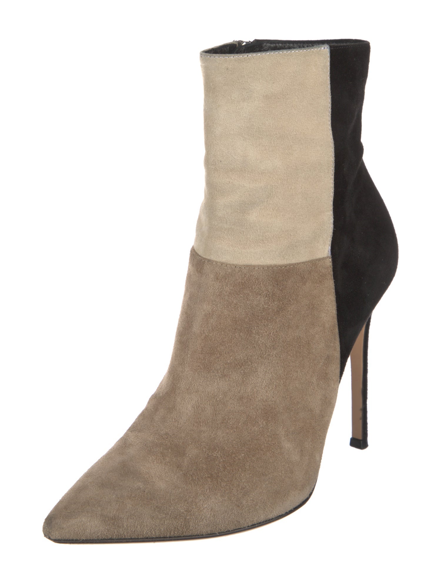 Gianvito Rossi Suede Colorblock Pattern Boots
