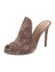 Gianvito Rossi Velvet Embroidered Accent Mules