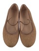 Gianvito Rossi Raffia Leather Trim Embellishment Mary Jane Flats