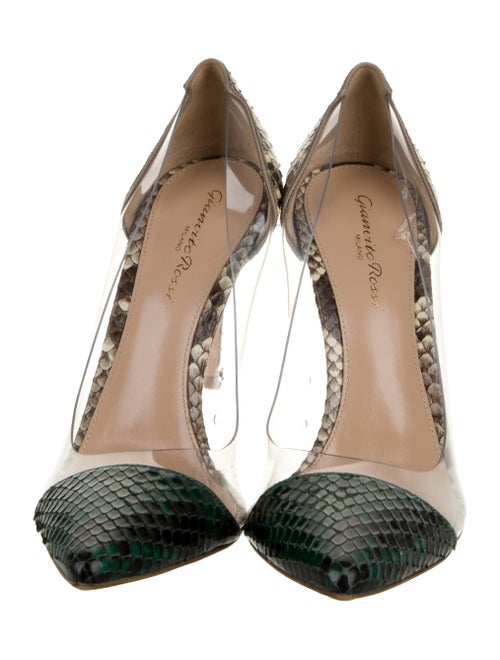 Gianvito Rossi Snakeskin Animal Print Slingback Pumps