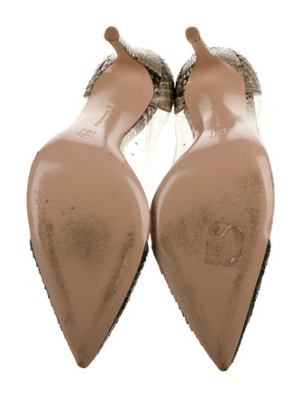 Gianvito Rossi Snakeskin Animal Print Slingback Pumps