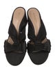 Gianvito Rossi Satin Pleated Accents Slides