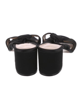 Gianvito Rossi Satin Pleated Accents Slides