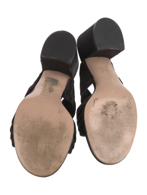 Gianvito Rossi Satin Pleated Accents Slides