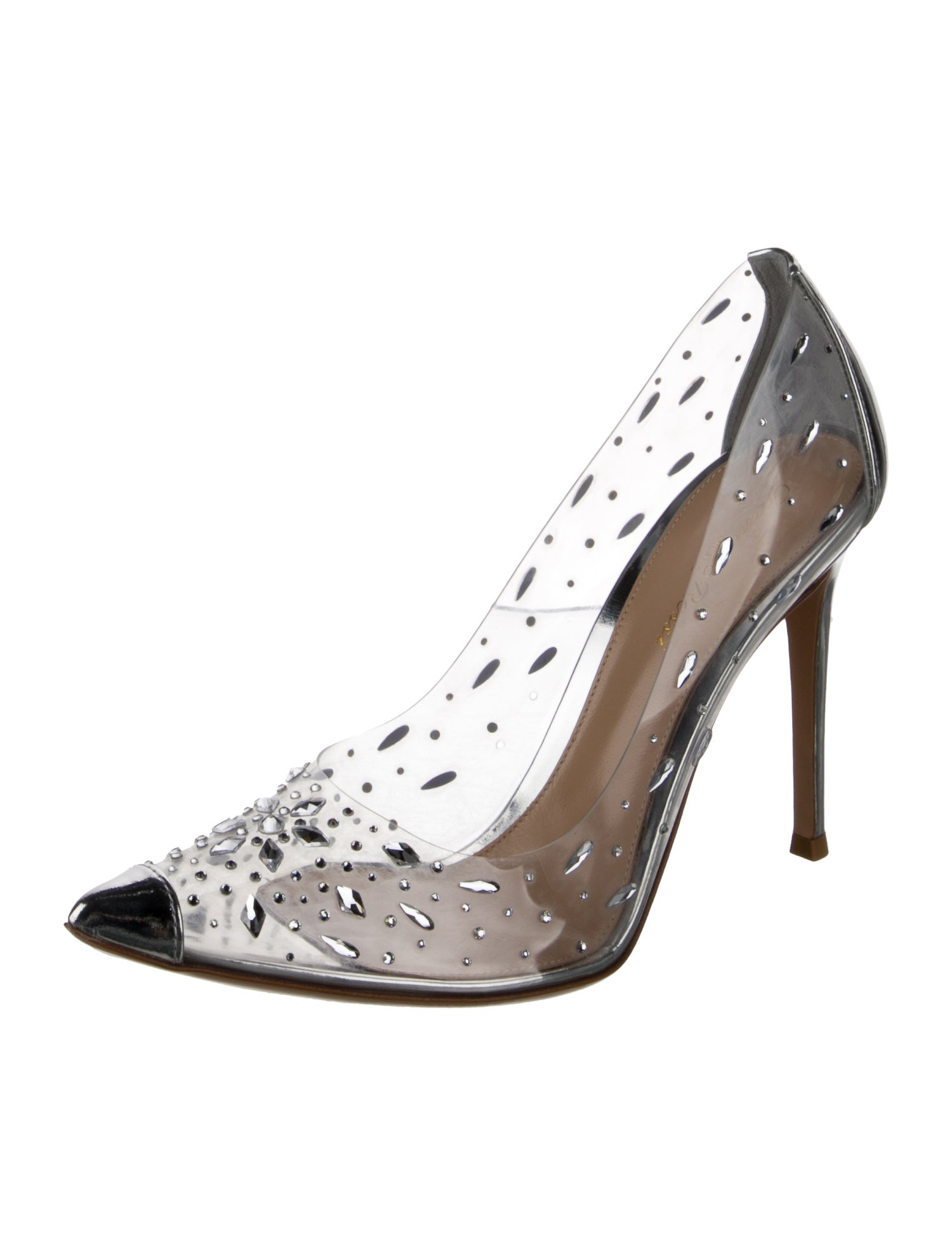 Gianvito Rossi PVC Crystal Embellishments Pumps