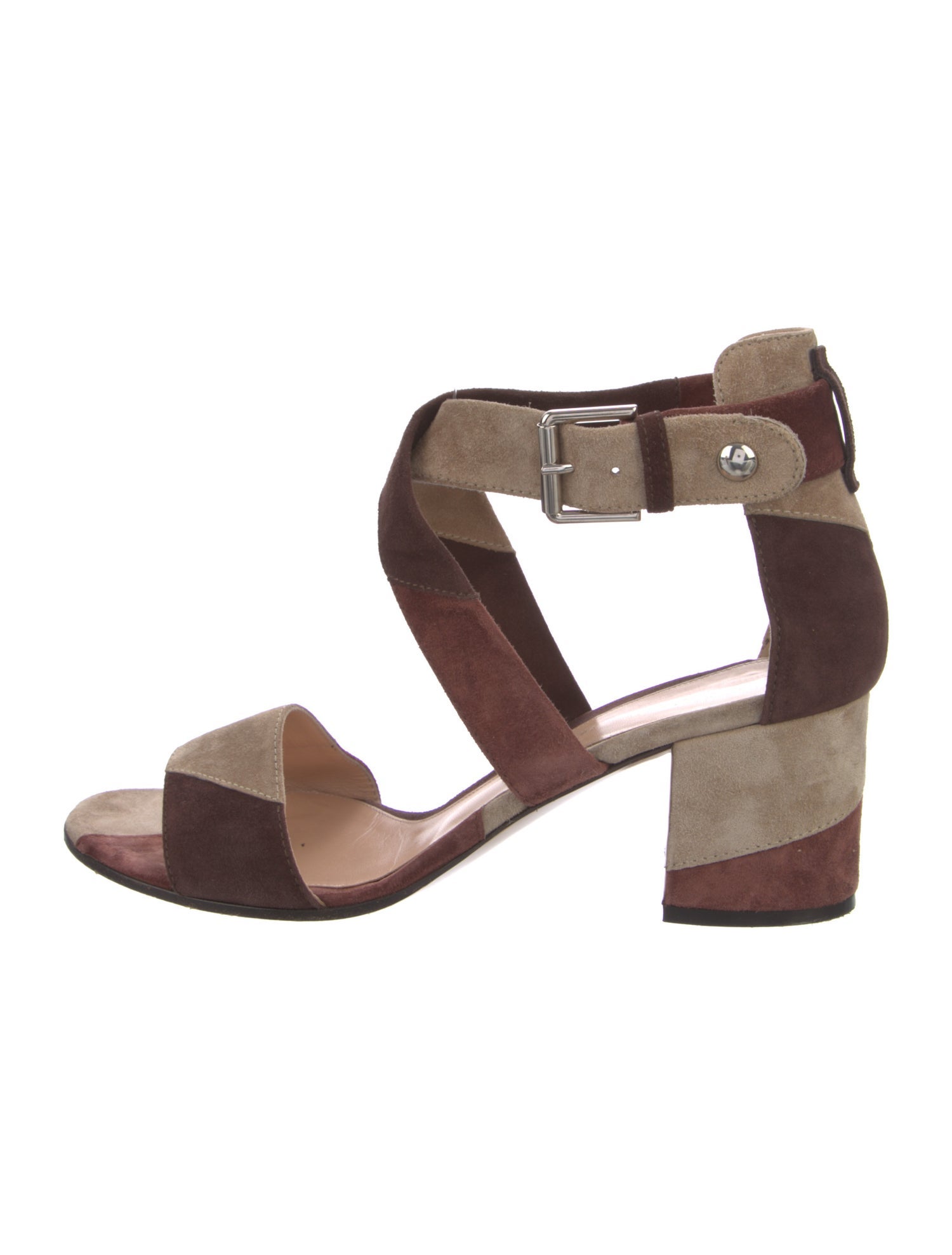 Gianvito Rossi Suede Colorblock Pattern Sandals