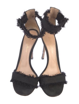 Gianvito Rossi Raw-Edge Trim Sandals