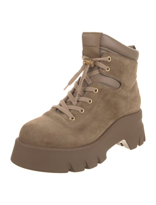 Gianvito Rossi Suede Combat Boots