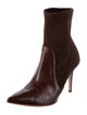 Gianvito Rossi Leather Trim Embellishment Sock Boots