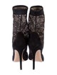 Gianvito Rossi Lace Pattern Mesh Accents Sock Boots