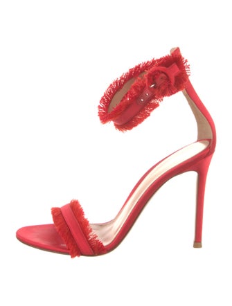 Gianvito Rossi Satin Raw-Edge Trim Sandals