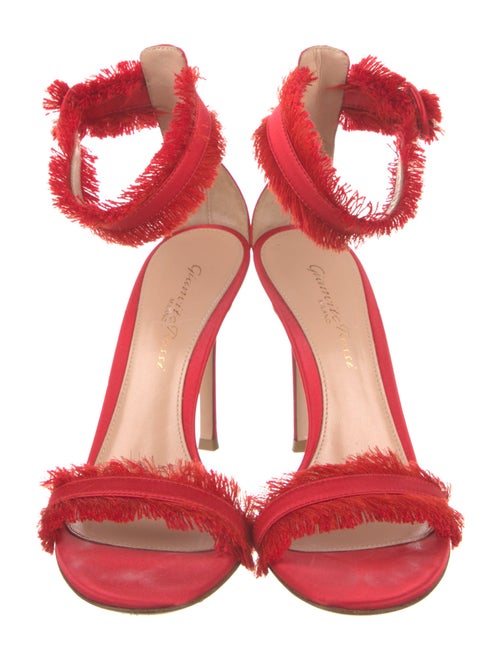 Gianvito Rossi Satin Raw-Edge Trim Sandals