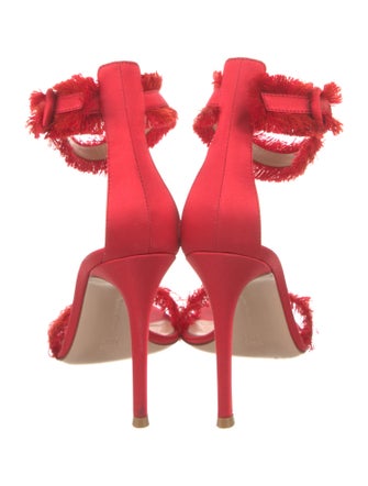 Gianvito Rossi Satin Raw-Edge Trim Sandals