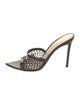 Gianvito Rossi Leather Mesh Accents Slides