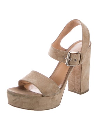 Gianvito Rossi Suede Slingback Sandals