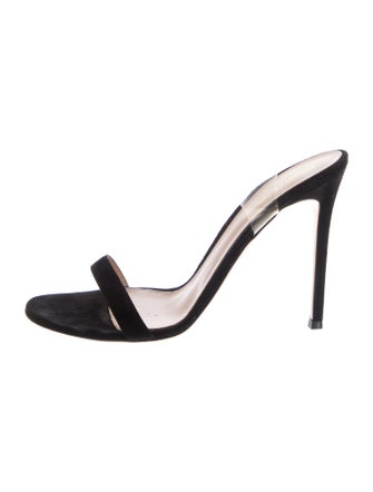 Gianvito Rossi Suede Crystal Embellishments Slides