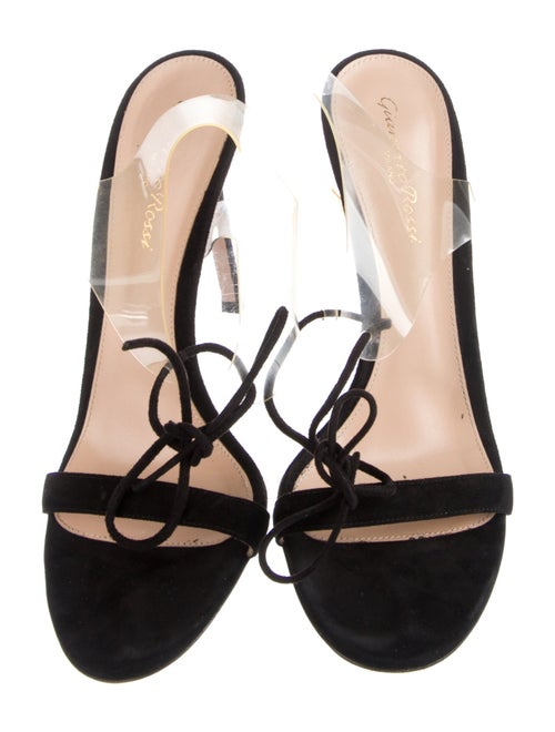 Gianvito Rossi Suede Crystal Embellishments Slides