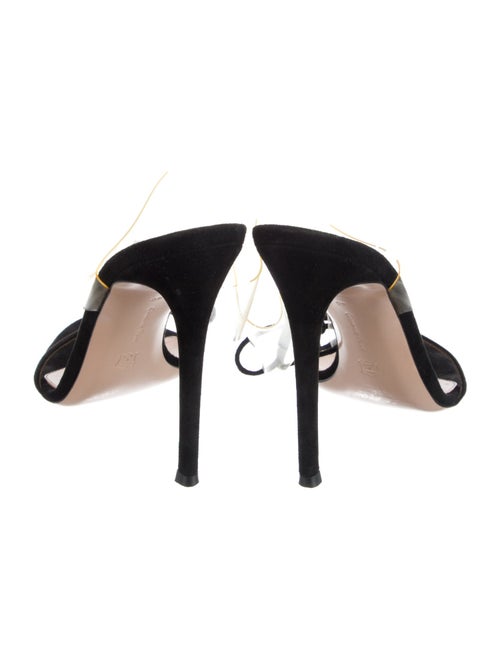 Gianvito Rossi Suede Crystal Embellishments Slides