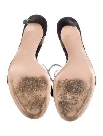 Gianvito Rossi Suede Crystal Embellishments Slides