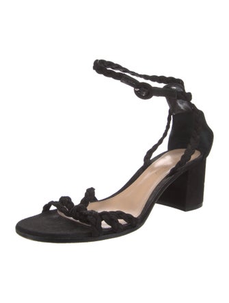 Gianvito Rossi Suede Braided Accents Sandals