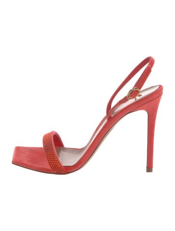 Gianvito Rossi Sandals Velvet Crystal Embellishments Slingback IT 39 | 9