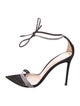 Gianvito Rossi Suede Crystal Embellishments T-Strap Pumps
