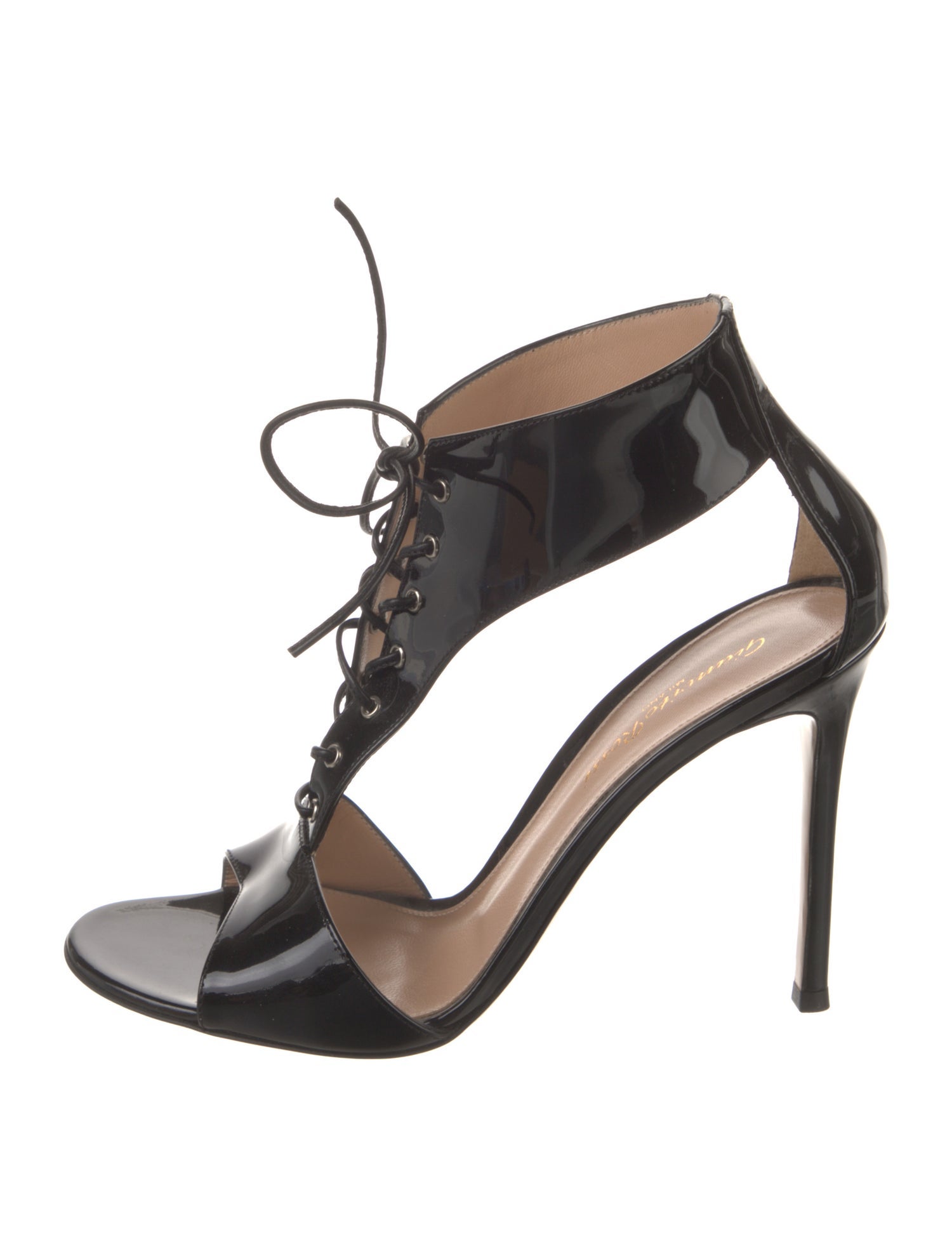 Gianvito Rossi Patent Leather T-Strap Sandals