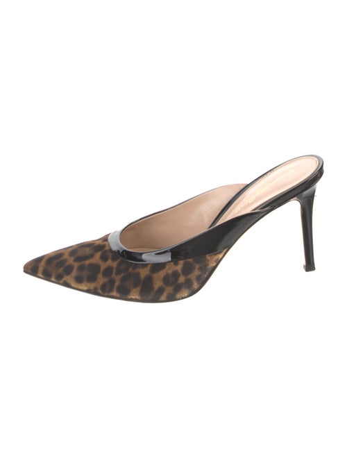 Gianvito Rossi Suede Animal Print Mules