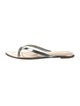 Gianvito Rossi Patent Leather Chain-Link Accents Flip Flops