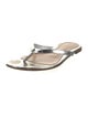 Gianvito Rossi Patent Leather Chain-Link Accents Flip Flops